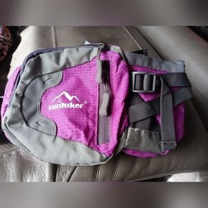 Sunhiker Purple Gray Nylon Adjustable Hiking/Travel Belly pouch multiple Pockets